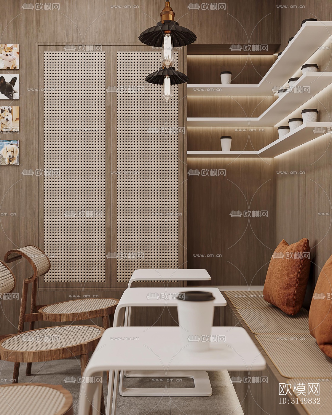 现代咖啡奶茶效果图下载（渲染图4）