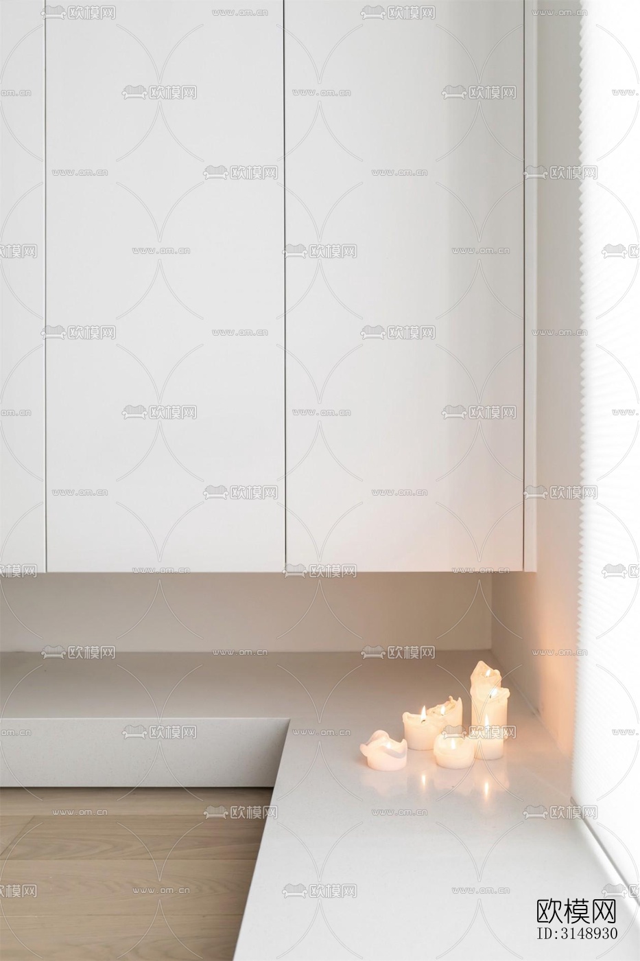 奶油风平层效果图下载（渲染图6）