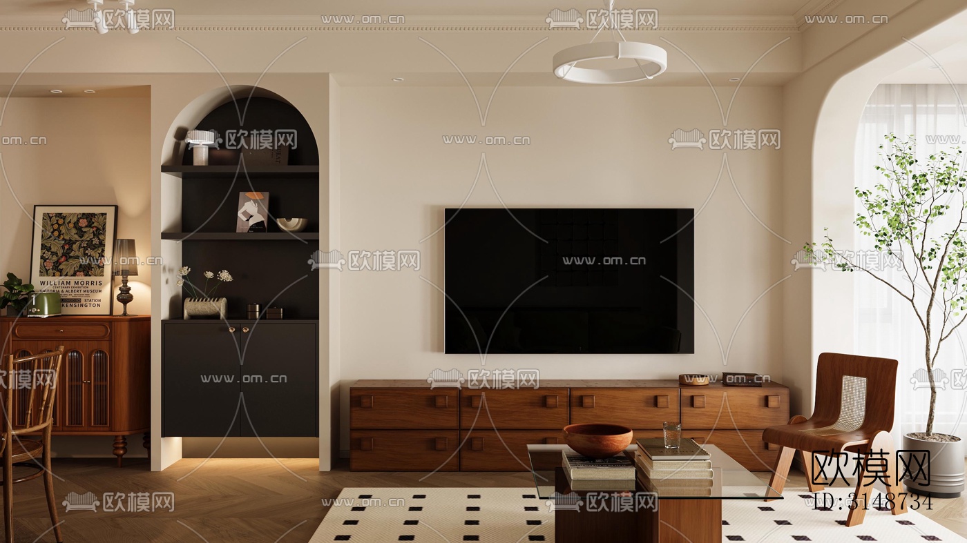 中古风平层效果图下载（渲染图8）