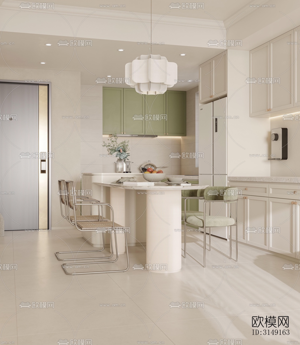 法式平层效果图下载（渲染图8）