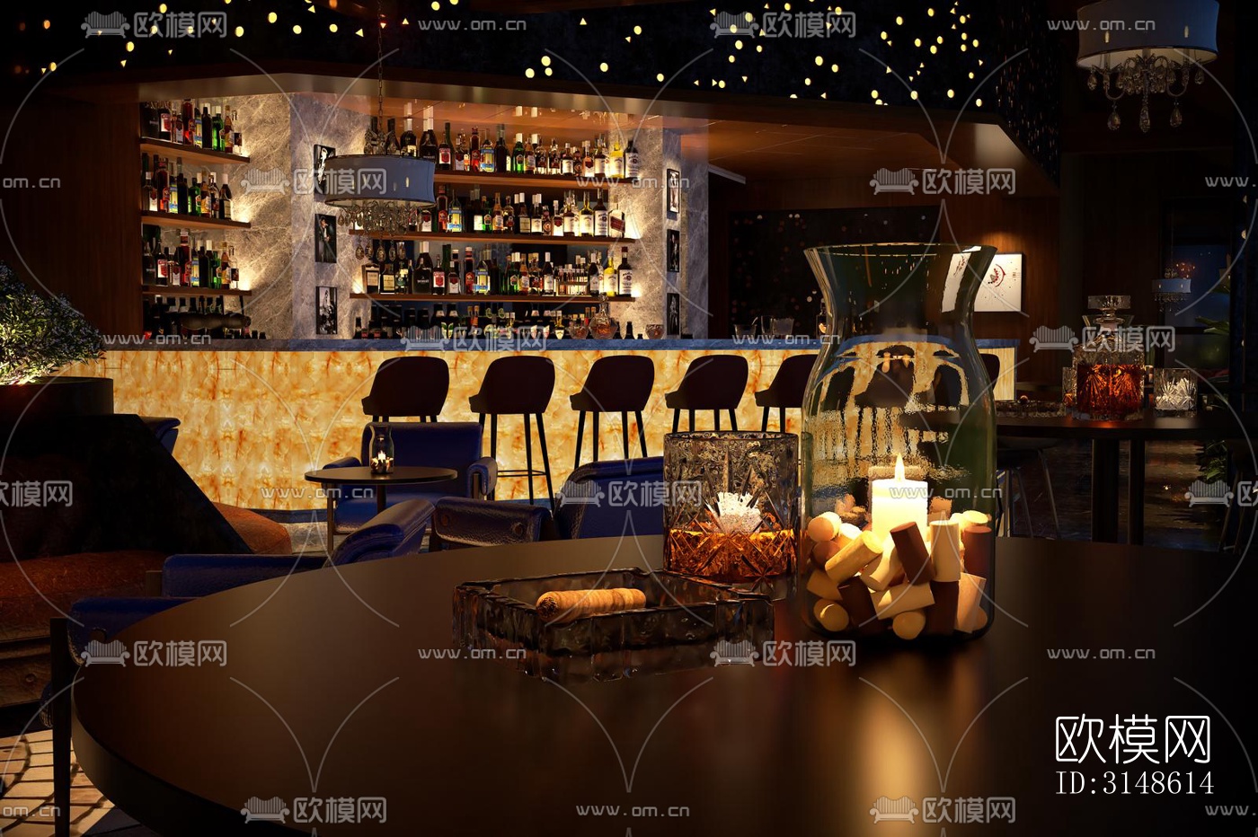 现代酒吧效果图下载（渲染图7）