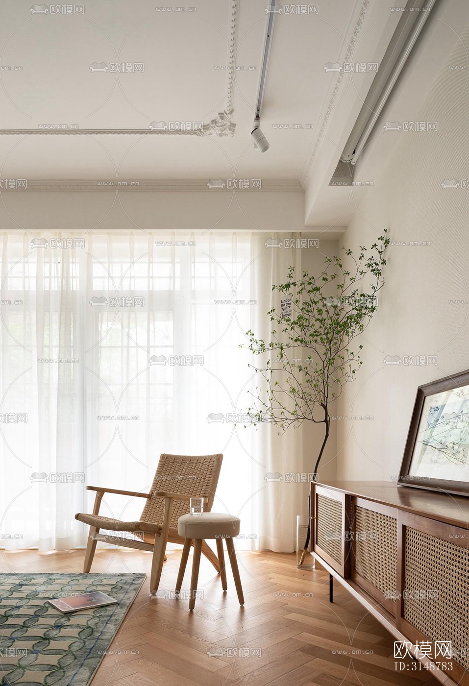 侘寂平层效果图下载（渲染图6）