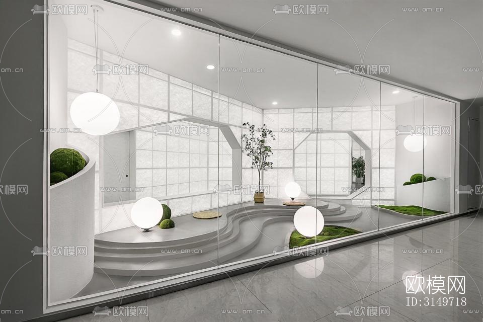 高级灰健身房效果图下载（渲染图9）