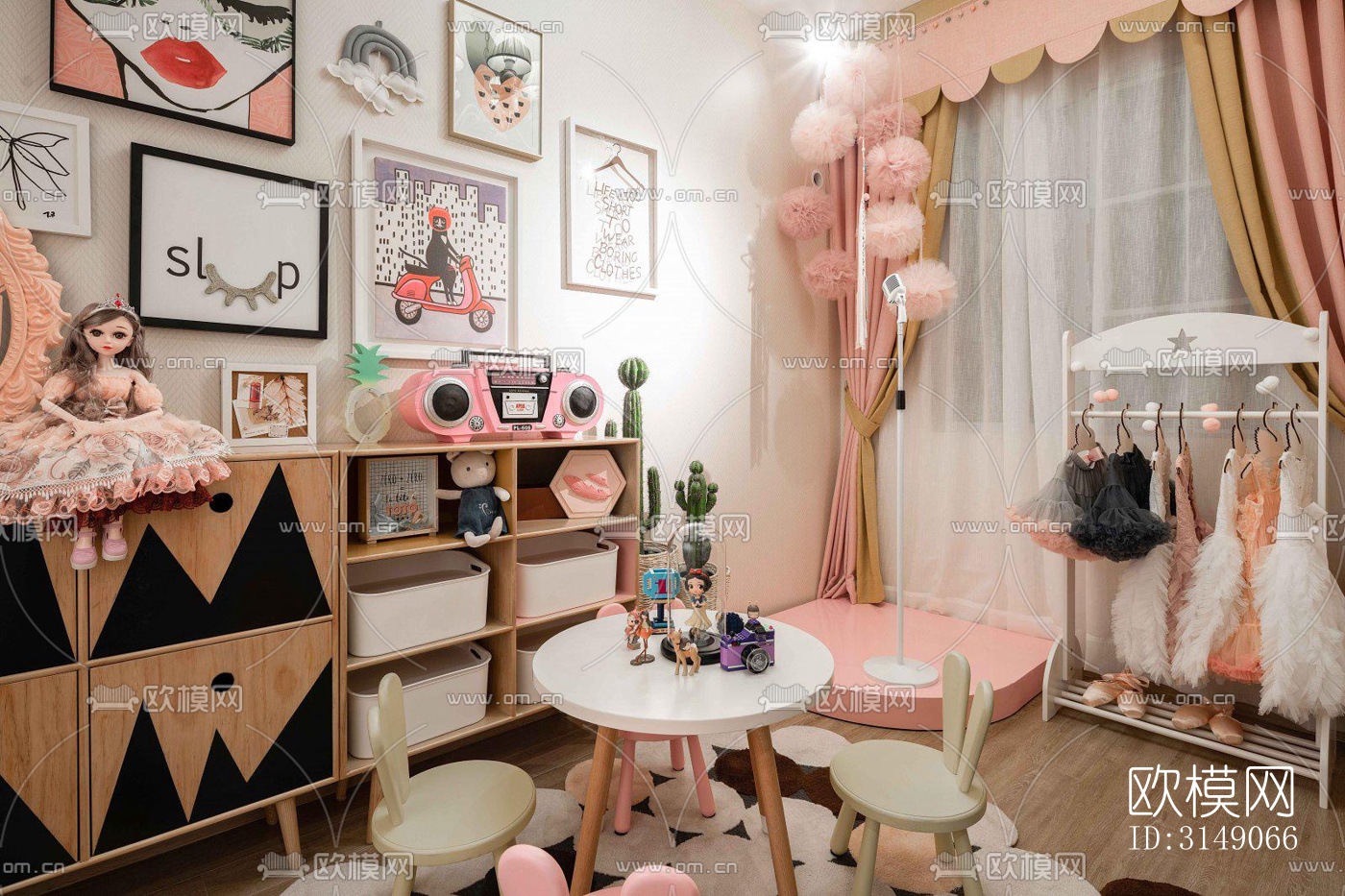 欧式平层效果图下载（渲染图16）