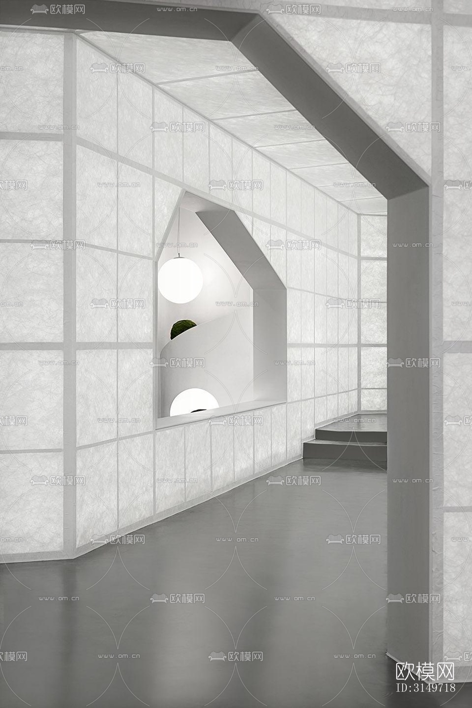 高级灰健身房效果图下载（渲染图6）