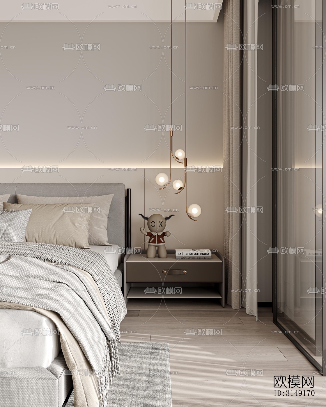 现代平层效果图下载（渲染图10）