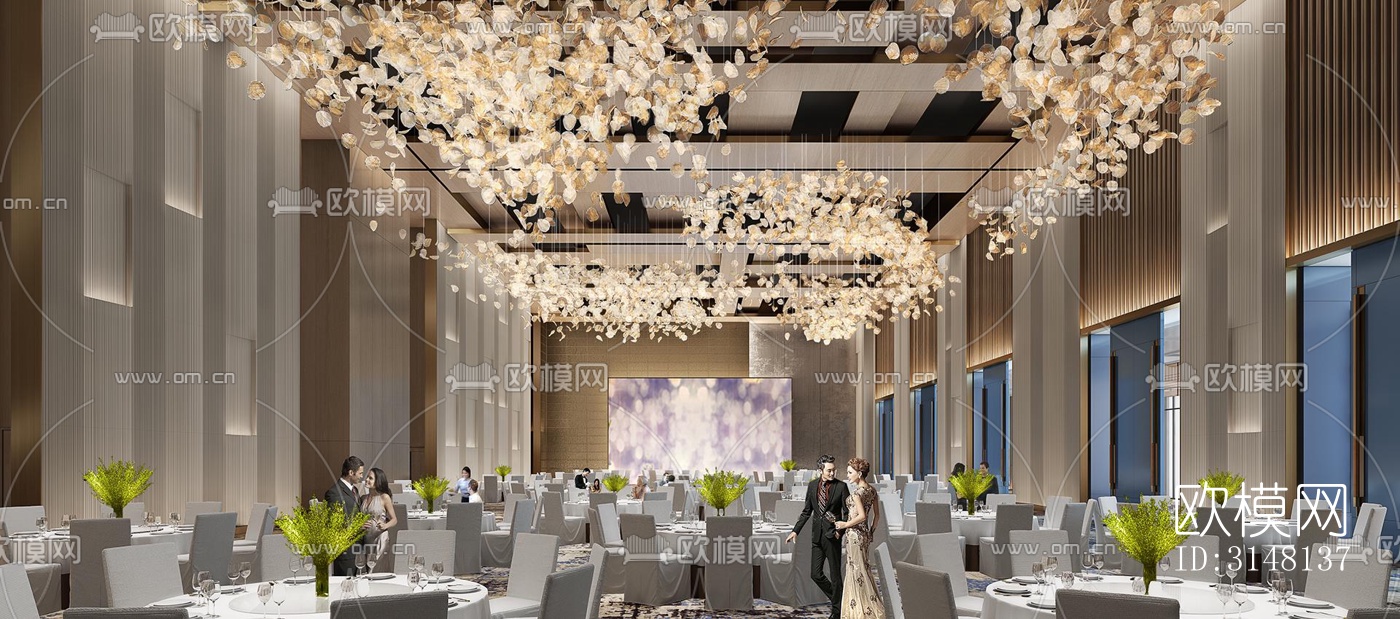 现代酒店民宿效果图下载（渲染图12）