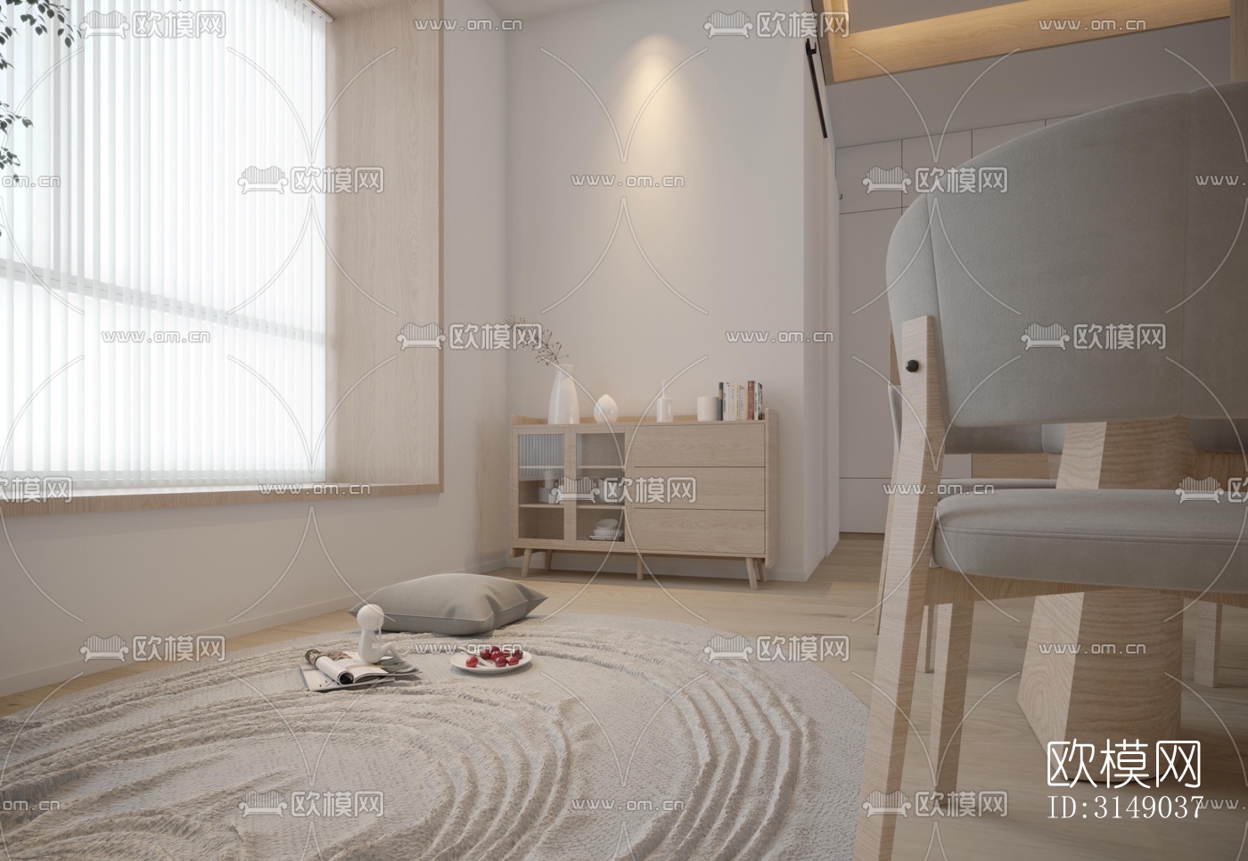 日式平层效果图下载（渲染图3）