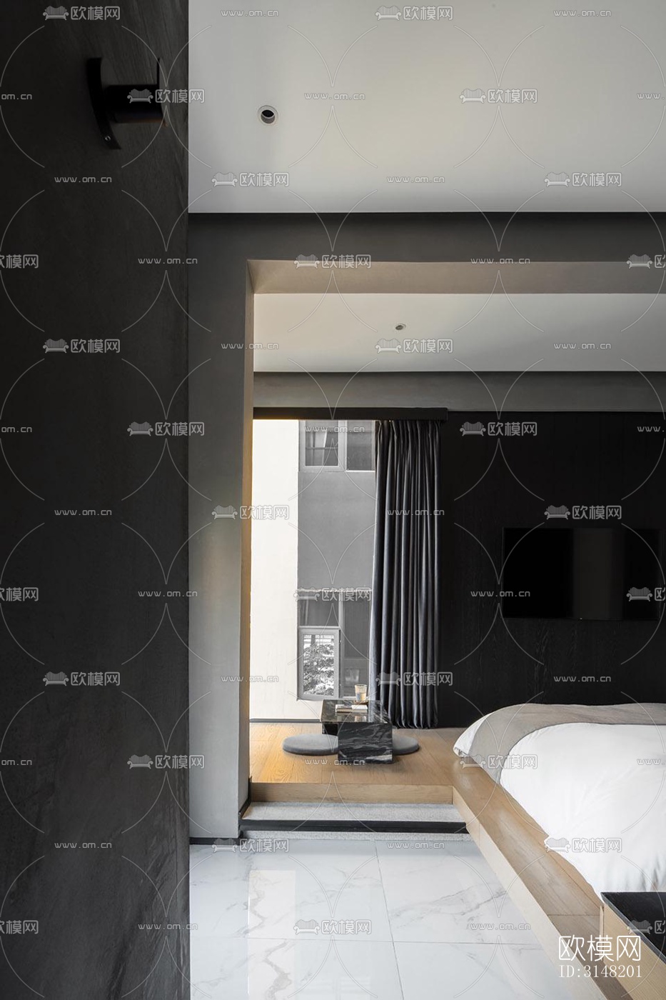 高级灰酒店民宿效果图下载（渲染图15）
