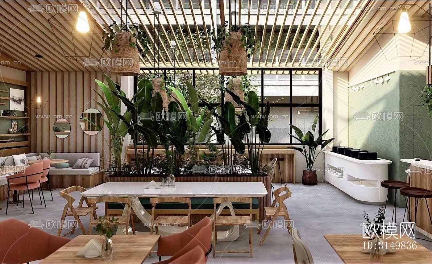 现代咖啡奶茶效果图下载（渲染图1）