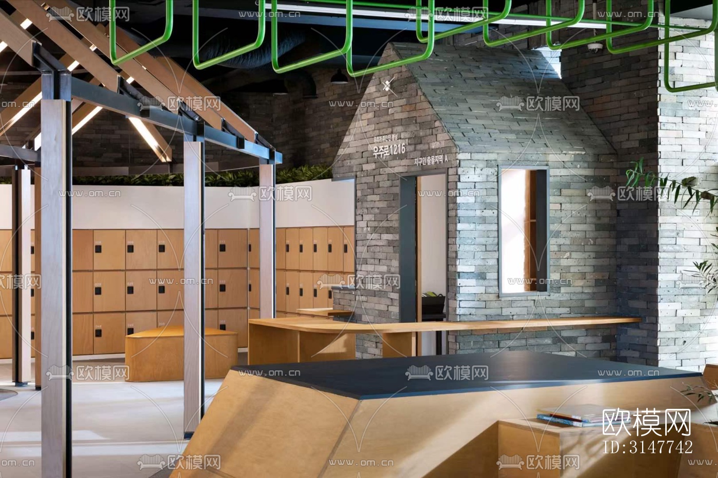 现代图书馆效果图下载（渲染图1）