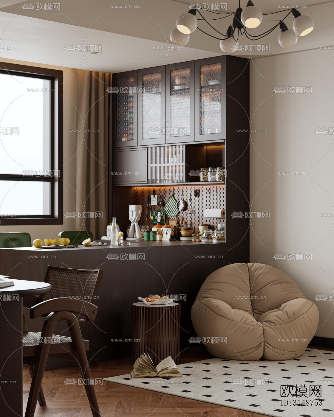 中古风平层效果图下载（渲染图2）