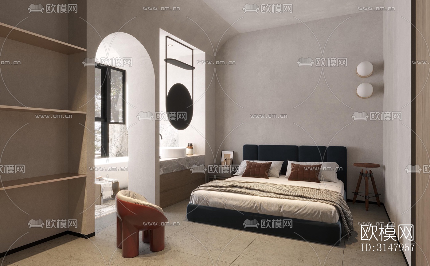 侘寂酒店民宿效果图下载（渲染图2）