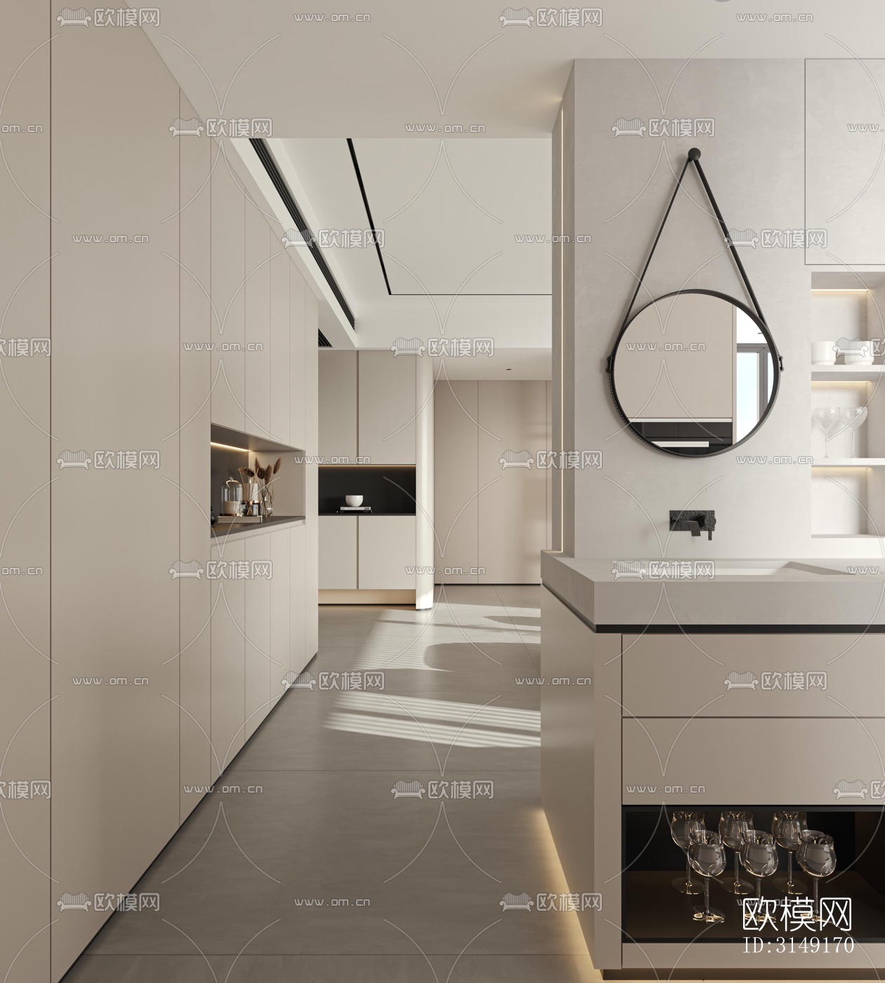 现代平层效果图下载（渲染图13）