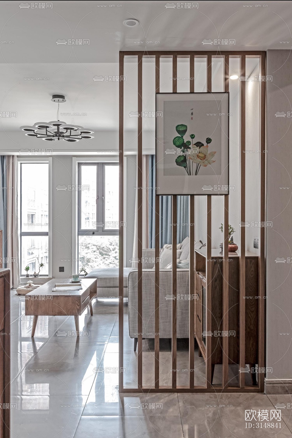 北欧平层效果图下载（渲染图1）