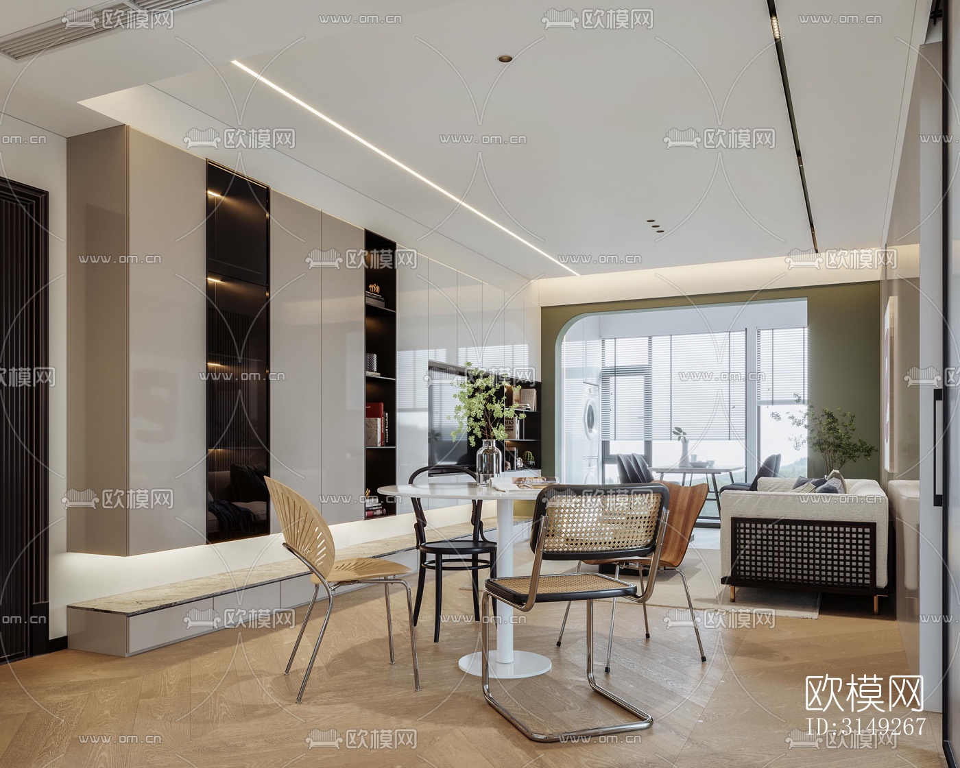 现代平层效果图下载（渲染图2）