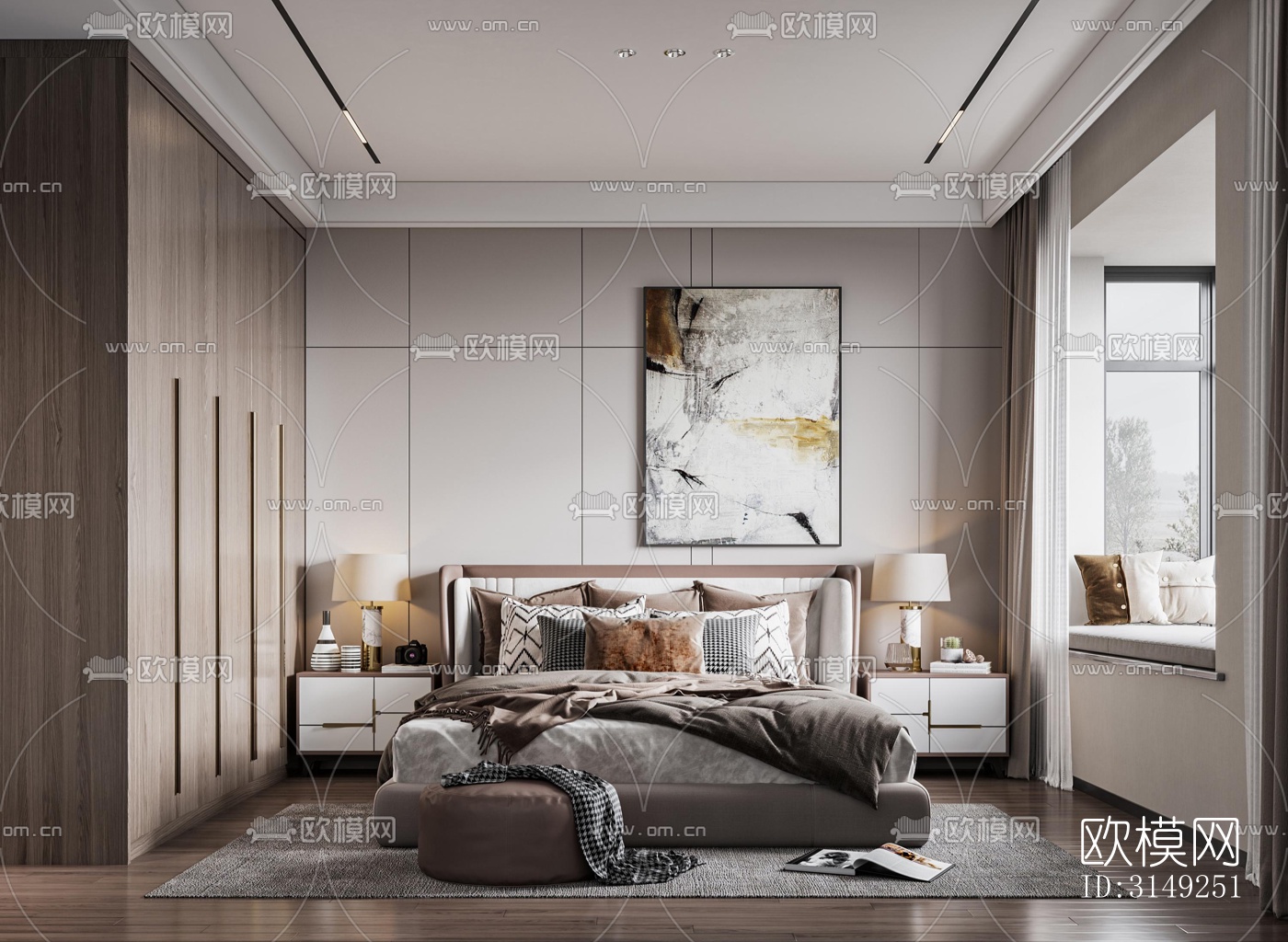 现代平层效果图下载（渲染图10）