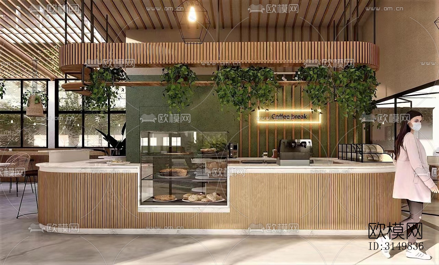 现代咖啡奶茶效果图下载（渲染图5）