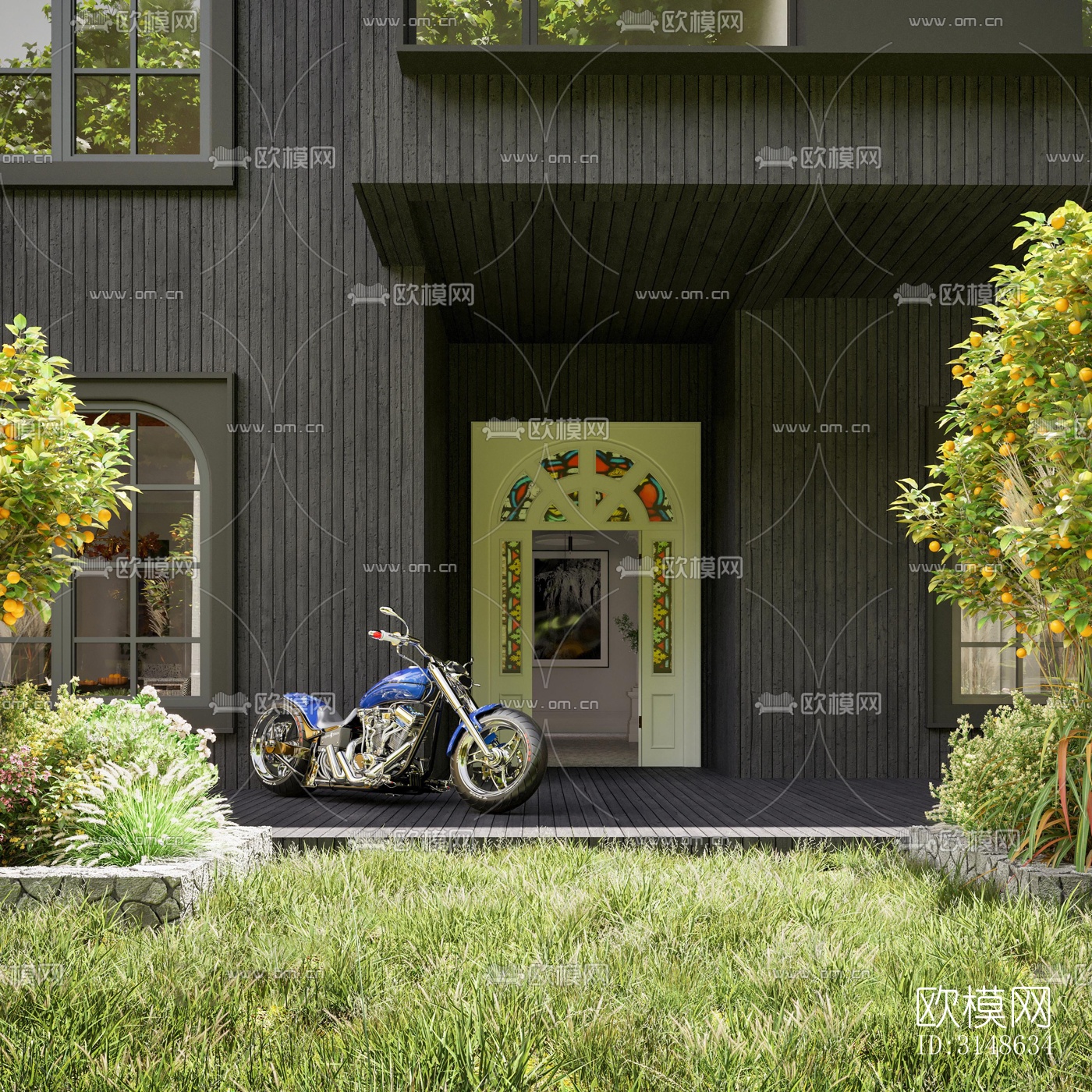 法式别墅效果图下载（渲染图10）