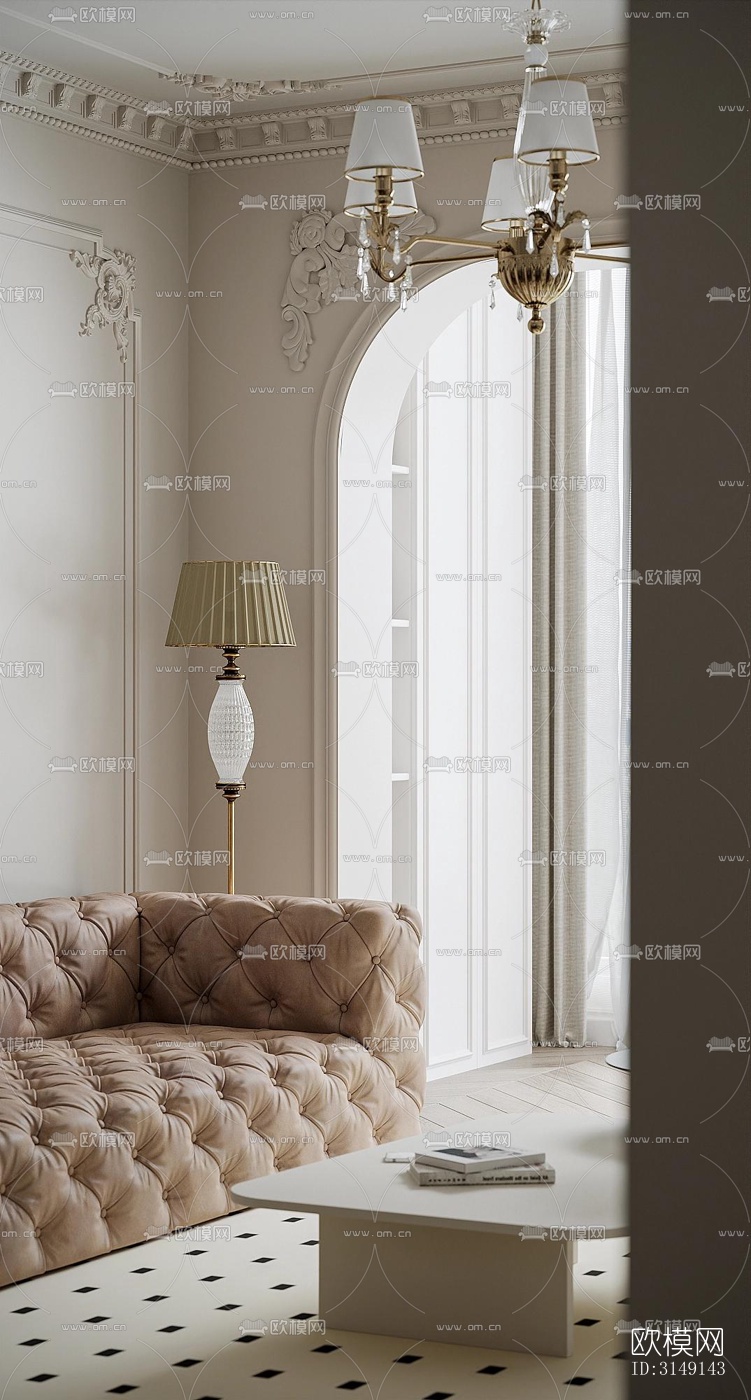 法式平层效果图下载（渲染图8）