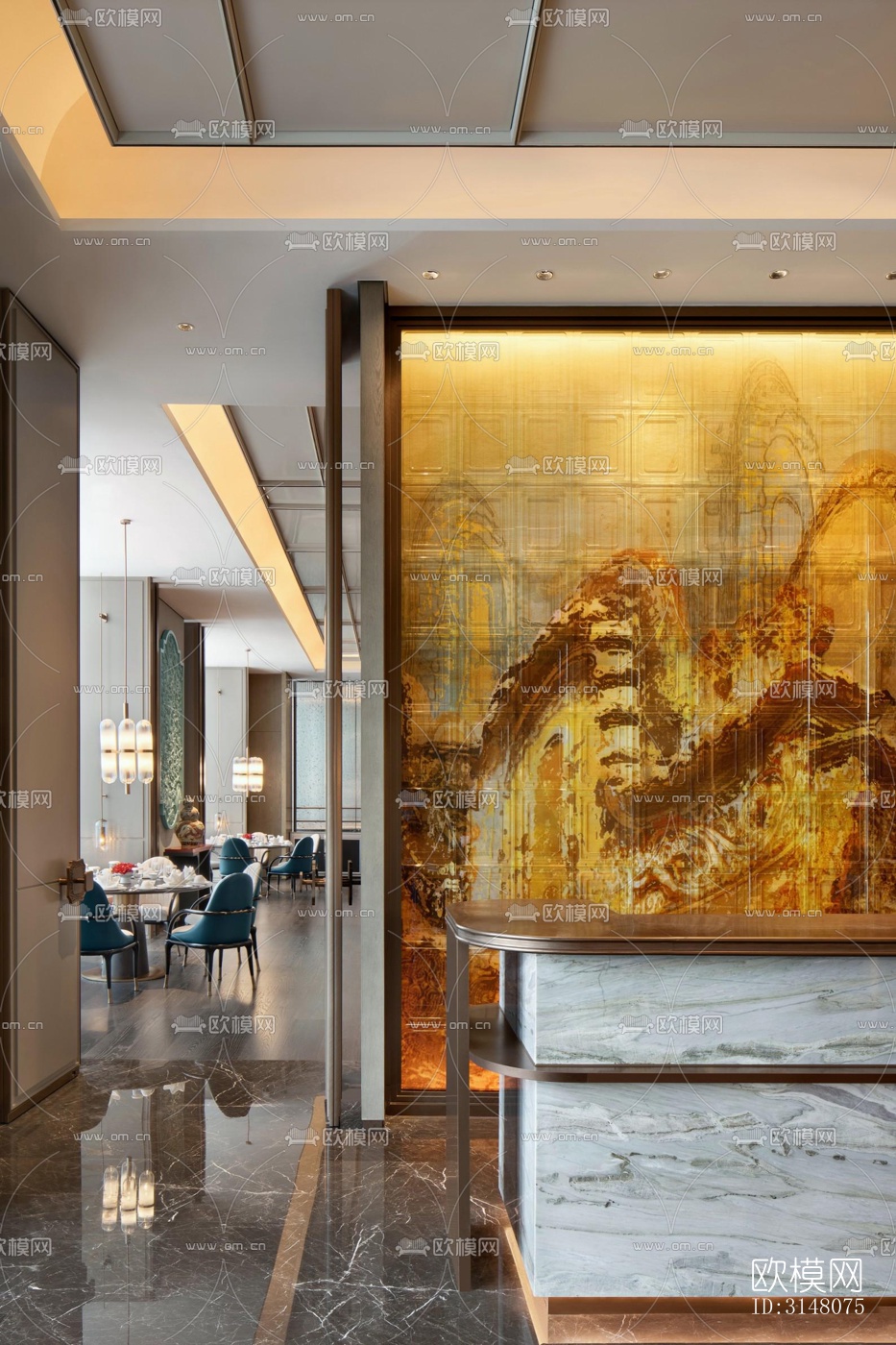 现代酒店民宿效果图下载（渲染图6）