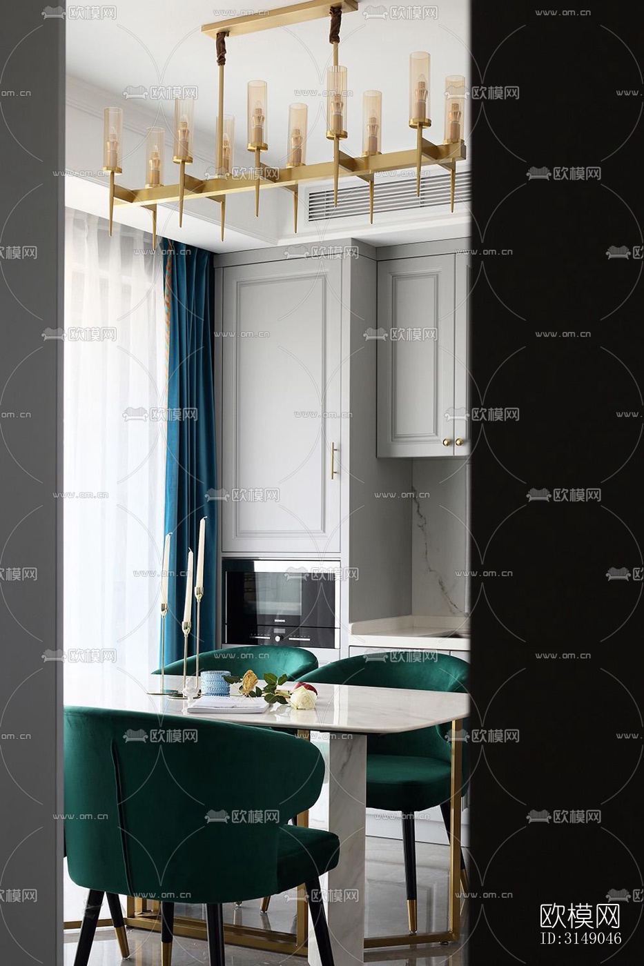 欧式平层效果图下载（渲染图10）