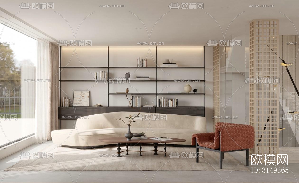 现代平层效果图下载（渲染图13）