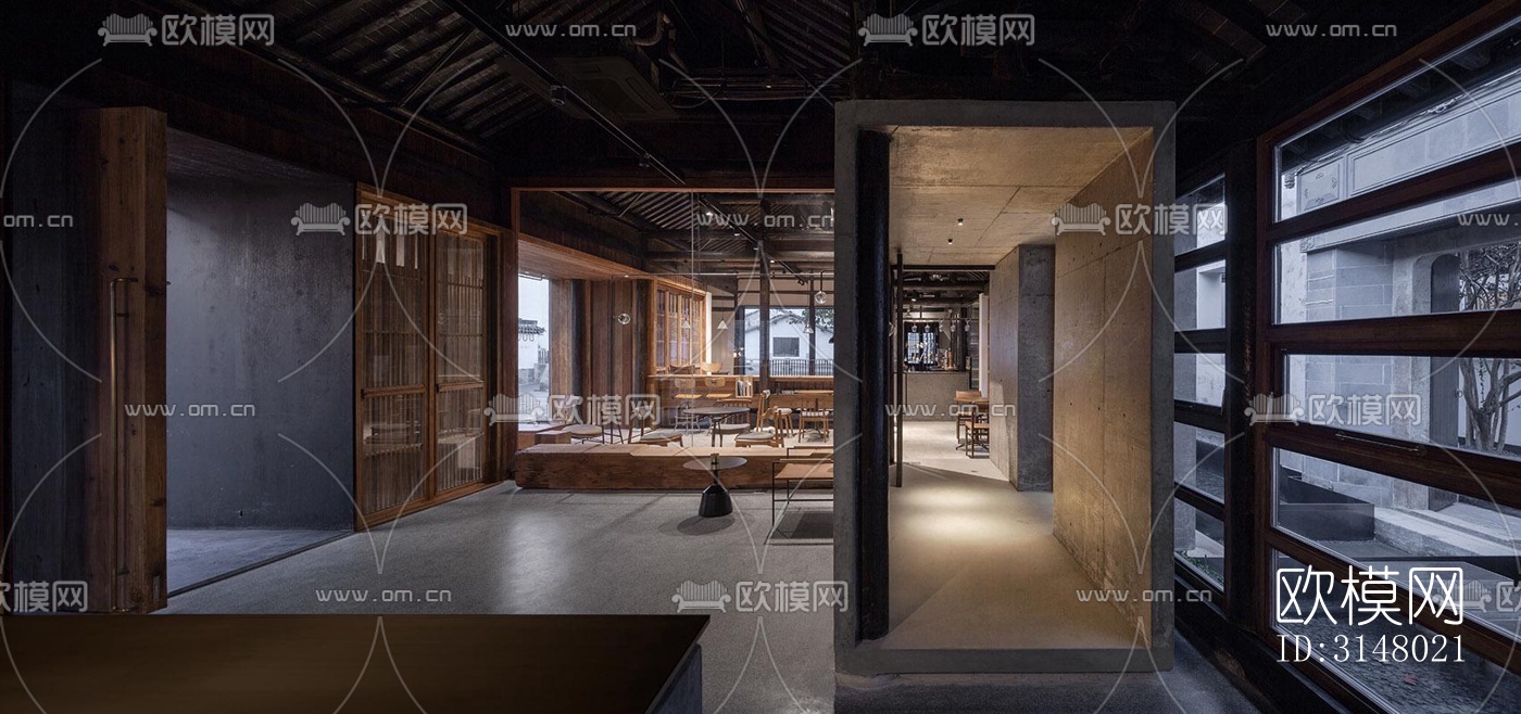 新中式酒店民宿效果图下载（渲染图17）