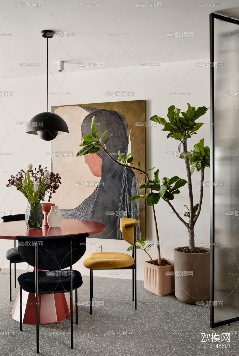 后现代平层效果图下载（渲染图9）