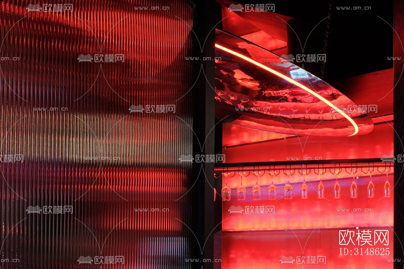 高级灰酒吧效果图下载（渲染图2）