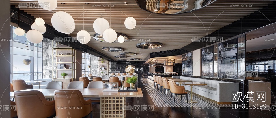 高级灰酒店民宿效果图下载(渲染图6)