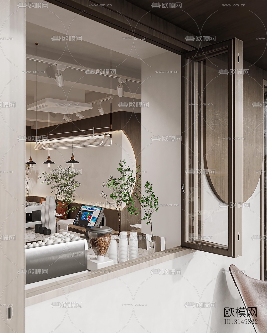 现代咖啡奶茶效果图下载（渲染图11）