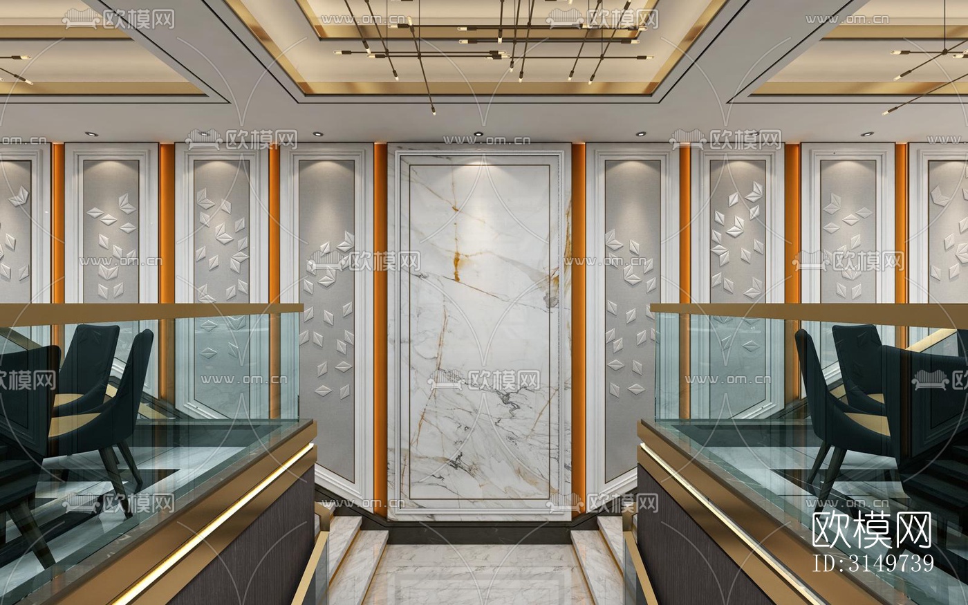 欧式中餐厅效果图下载（渲染图1）