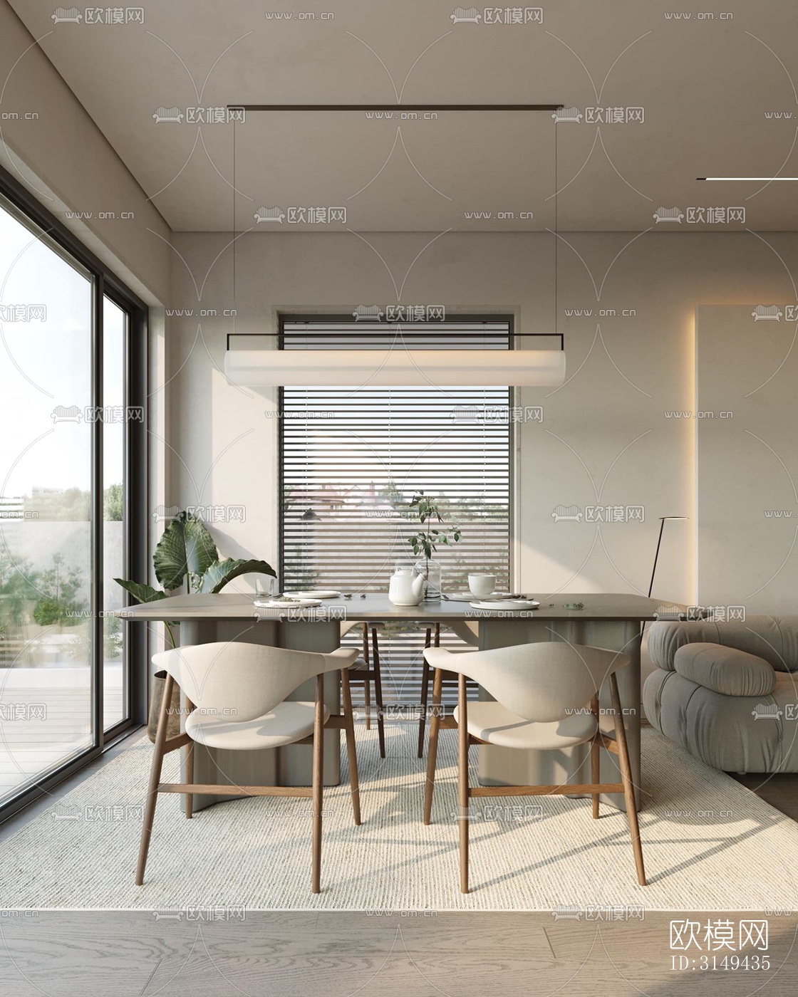 现代平层效果图下载（渲染图7）