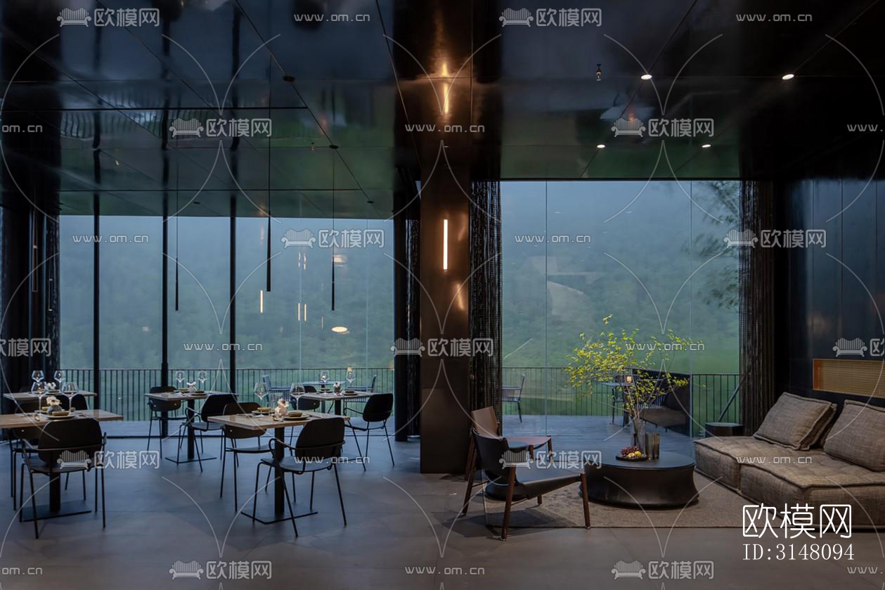 现代酒店民宿效果图下载（渲染图3）