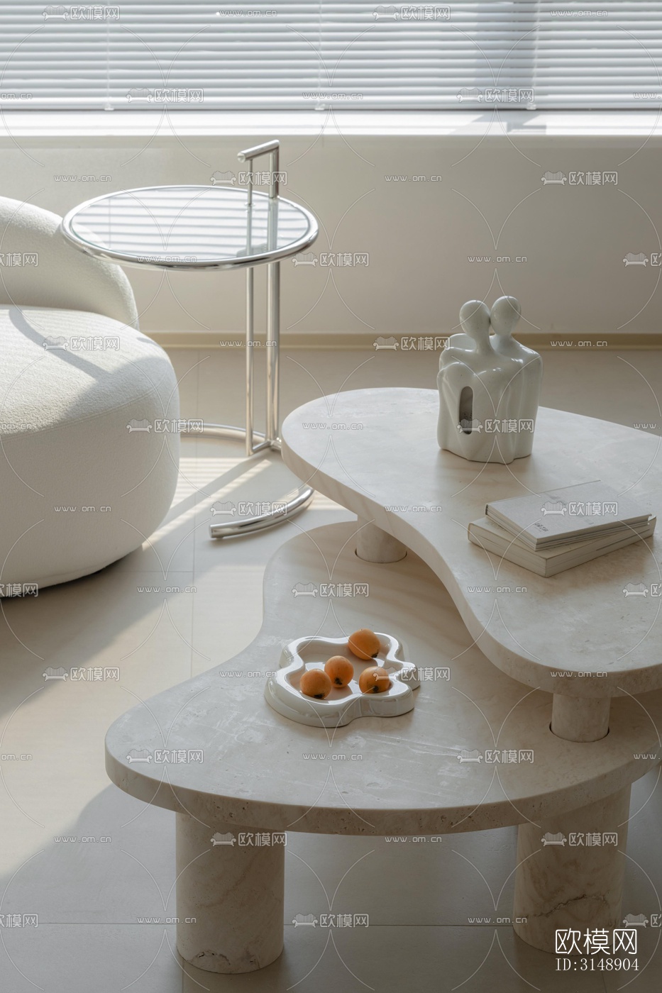 奶油风平层效果图下载（渲染图14）