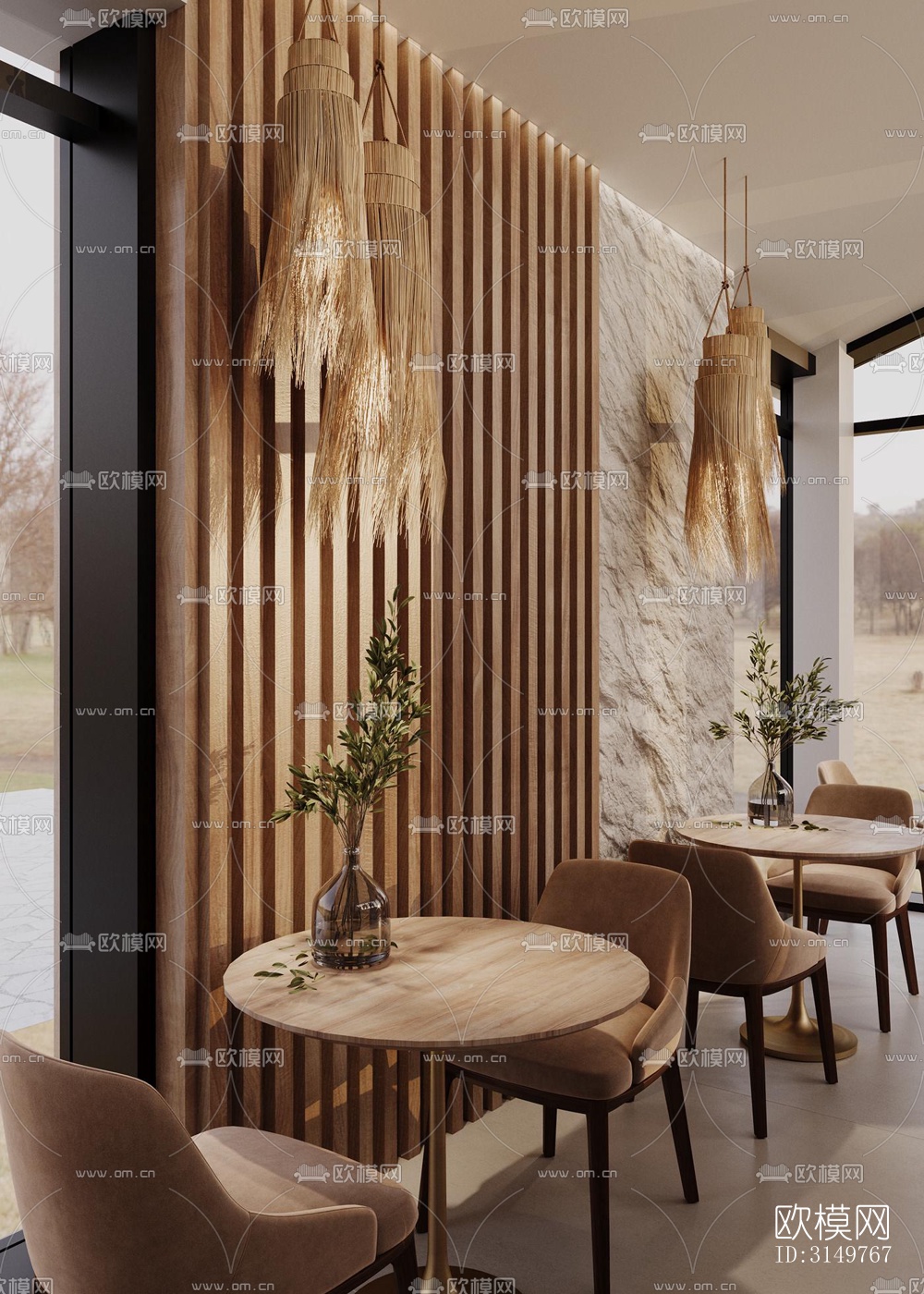 侘寂咖啡奶茶效果图下载（渲染图1）