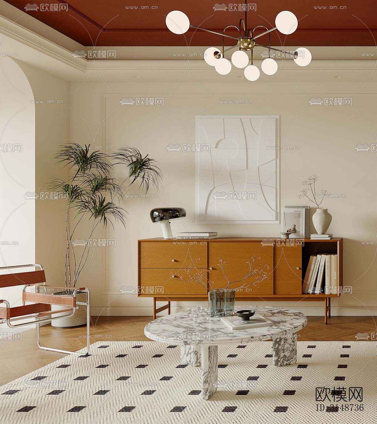 中古风平层效果图下载（渲染图9）