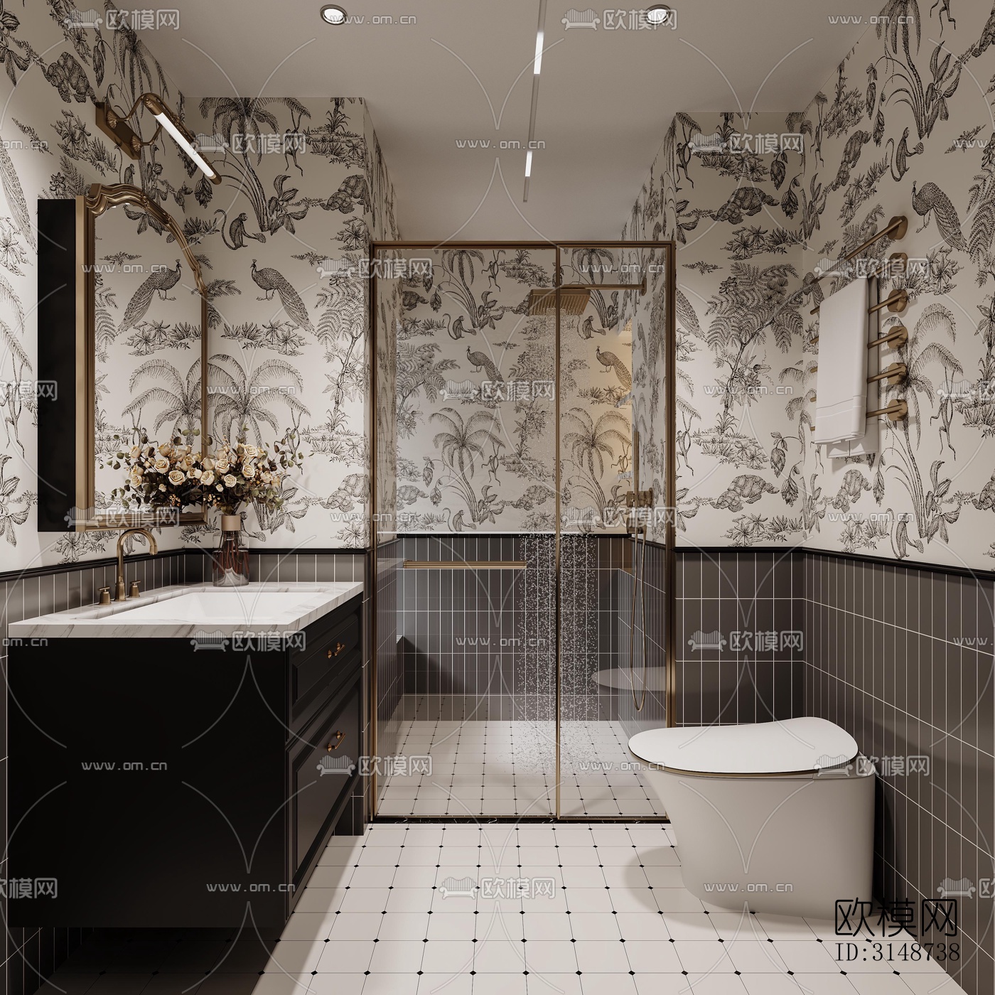 中古风平层效果图下载（渲染图5）