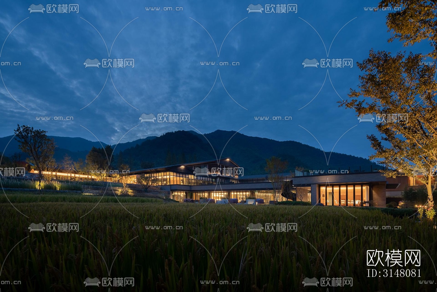 现代酒店民宿效果图下载（渲染图3）