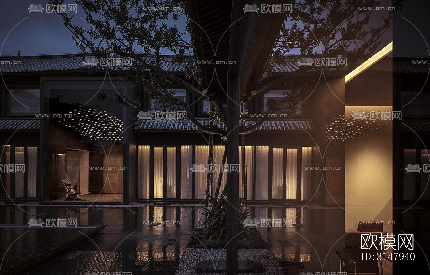 侘寂酒店民宿效果图下载（渲染图2）