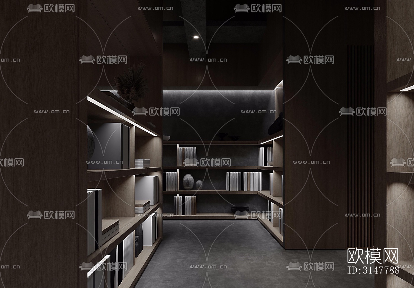 高级灰图书馆效果图下载（渲染图19）