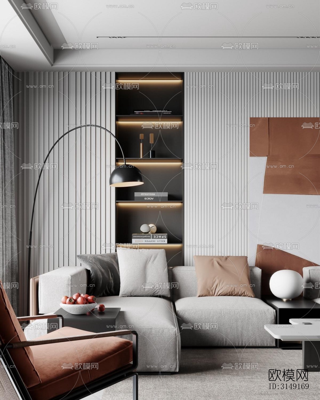 现代平层效果图下载（渲染图6）