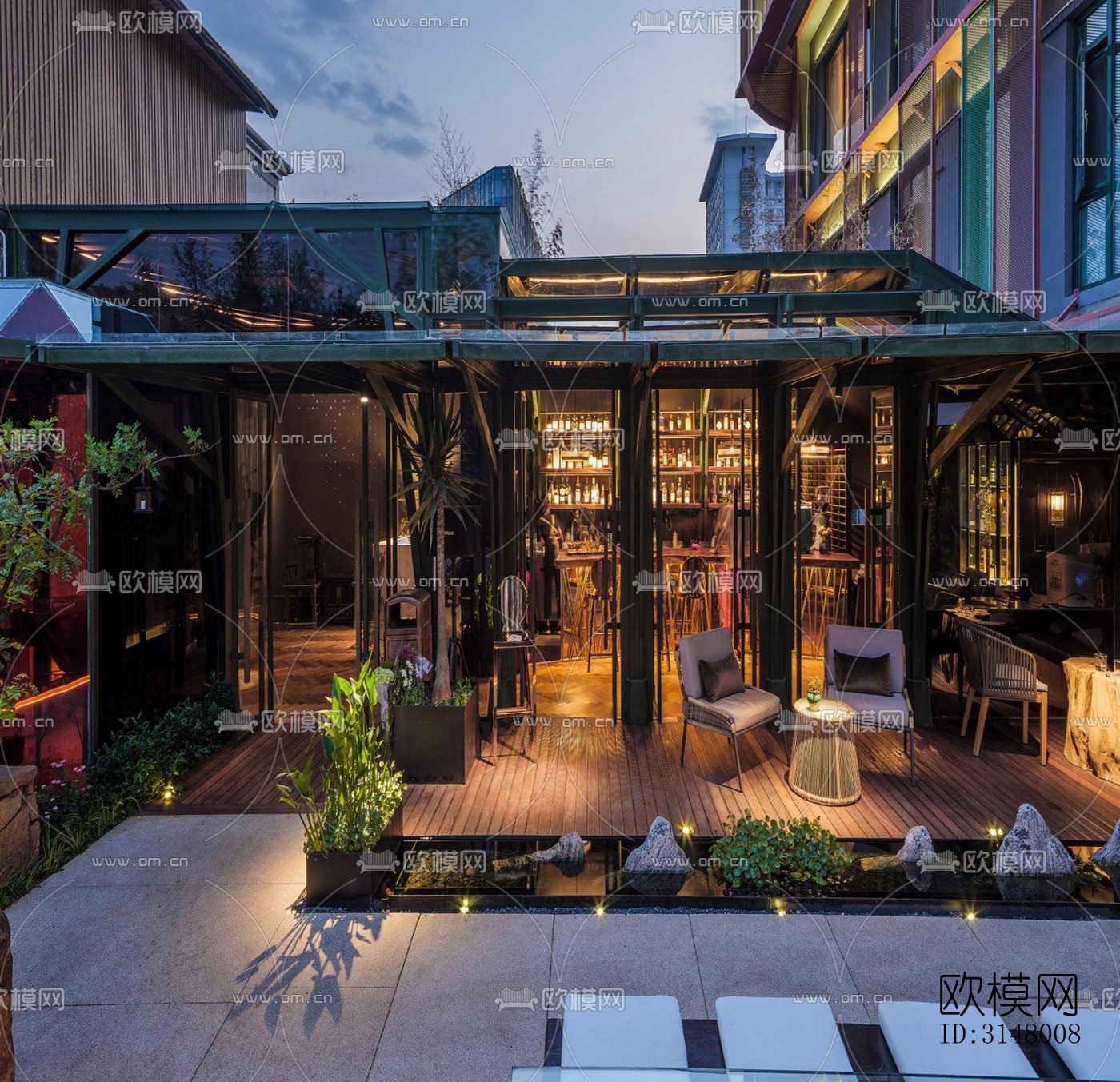 后现代酒店民宿效果图下载（渲染图17）