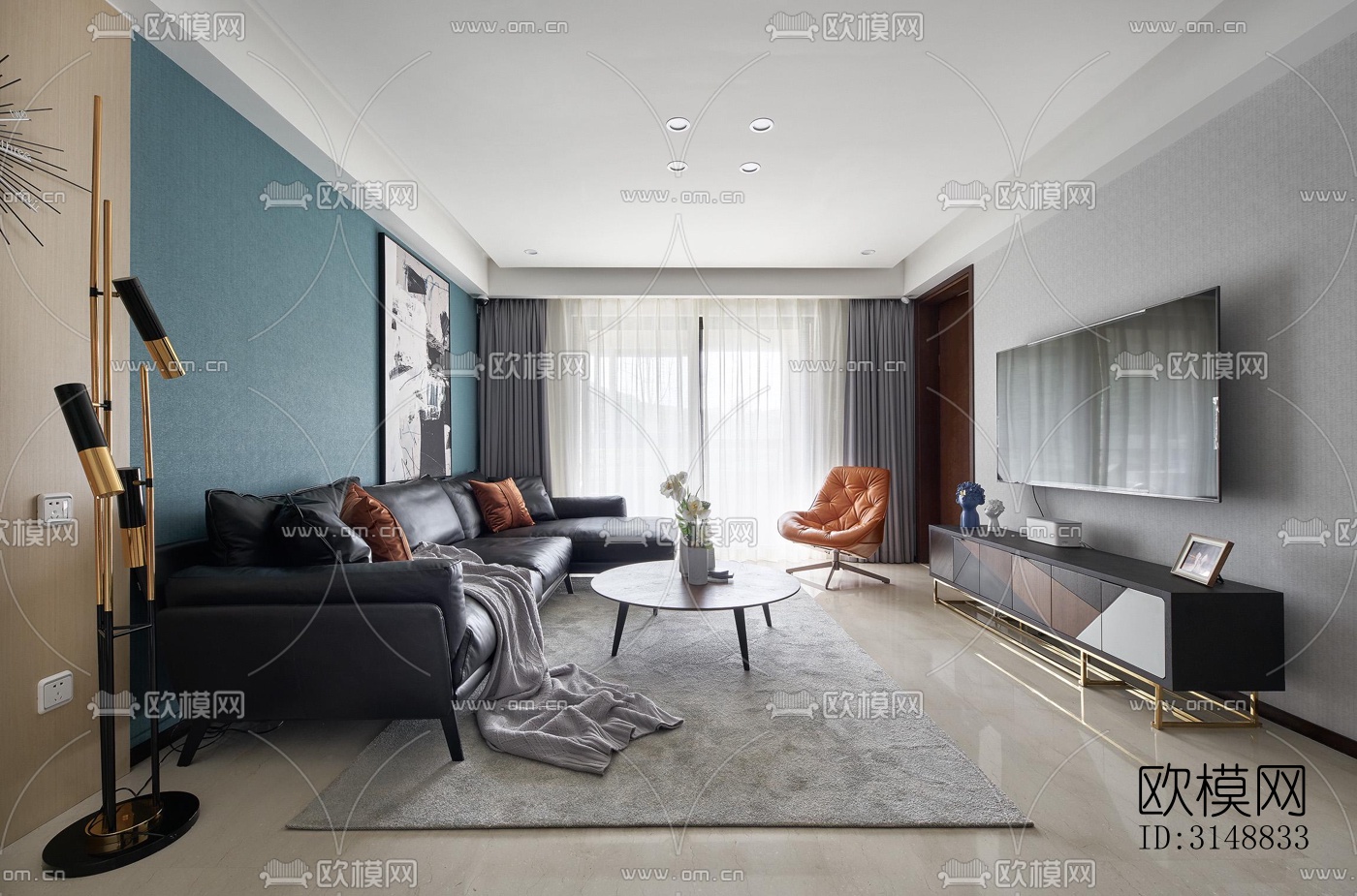 北欧平层效果图下载（渲染图1）