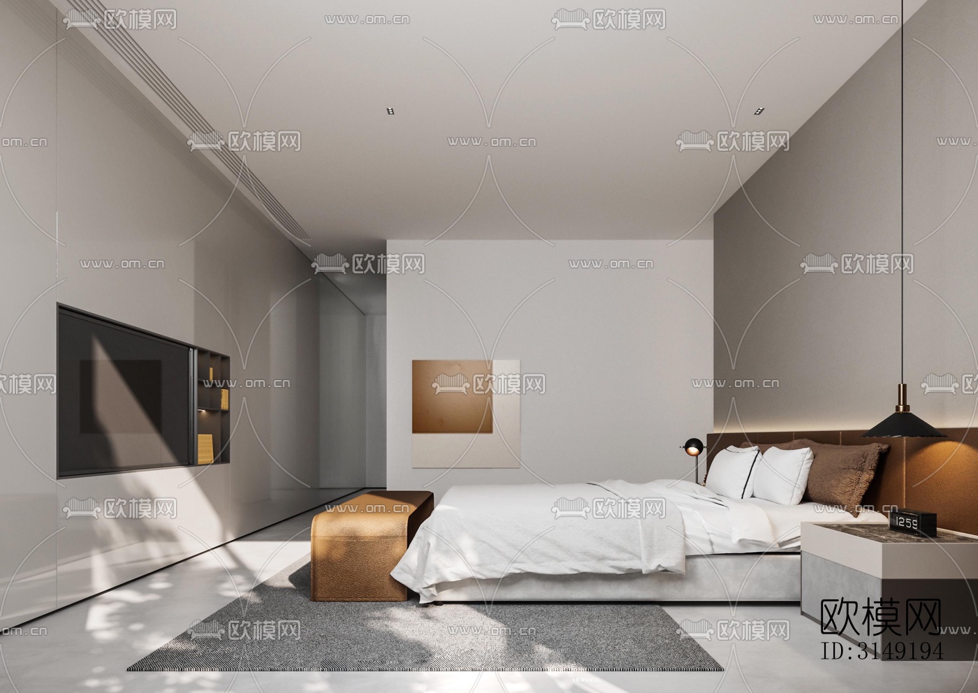 现代平层效果图下载（渲染图3）