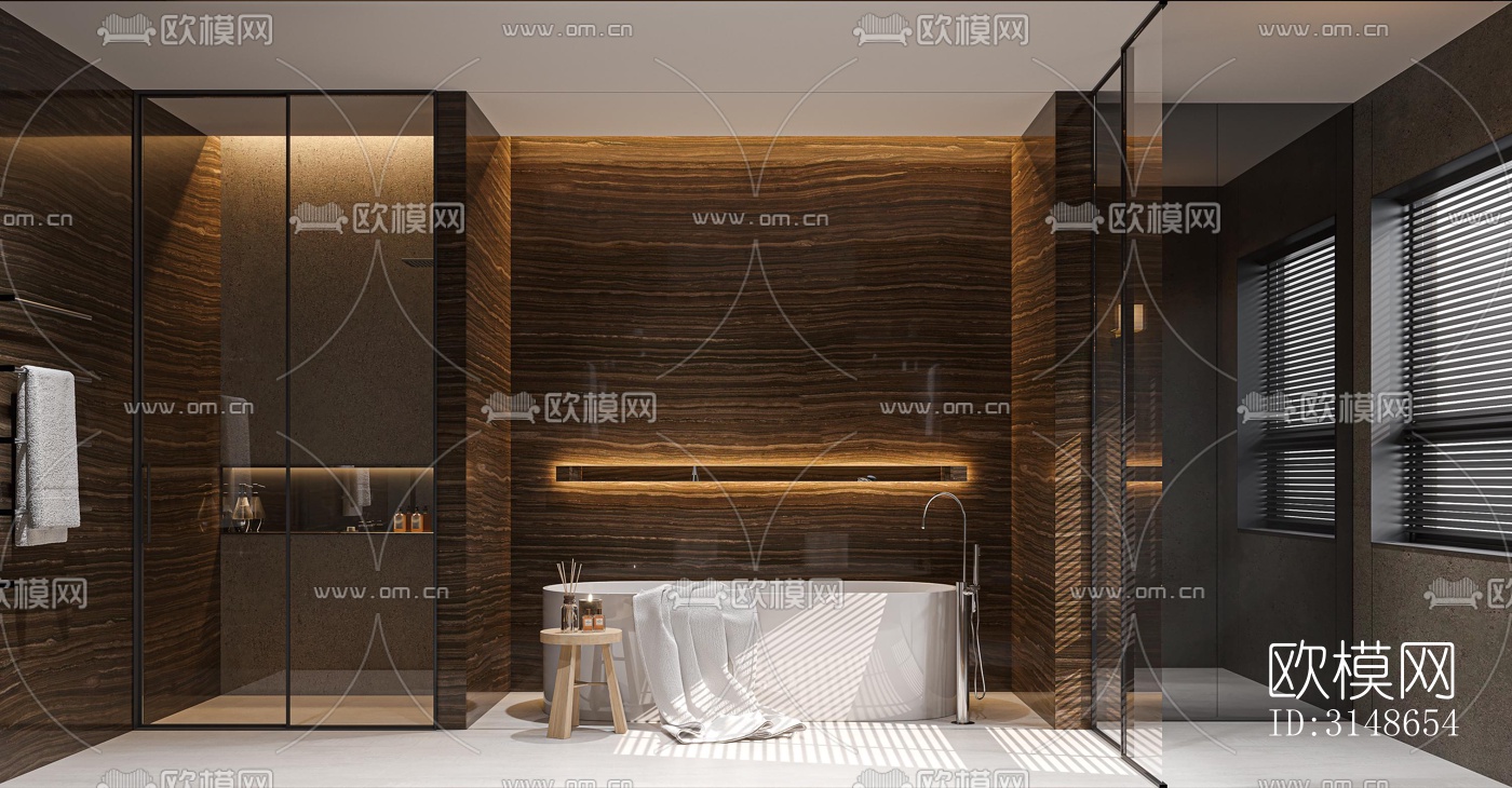 现代大平层效果图下载（渲染图10）