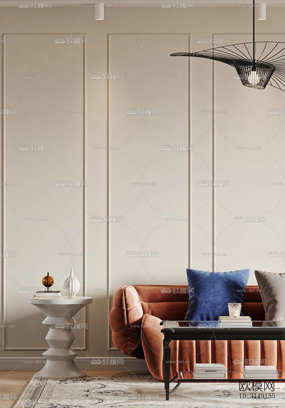 法式平层效果图下载（渲染图8）