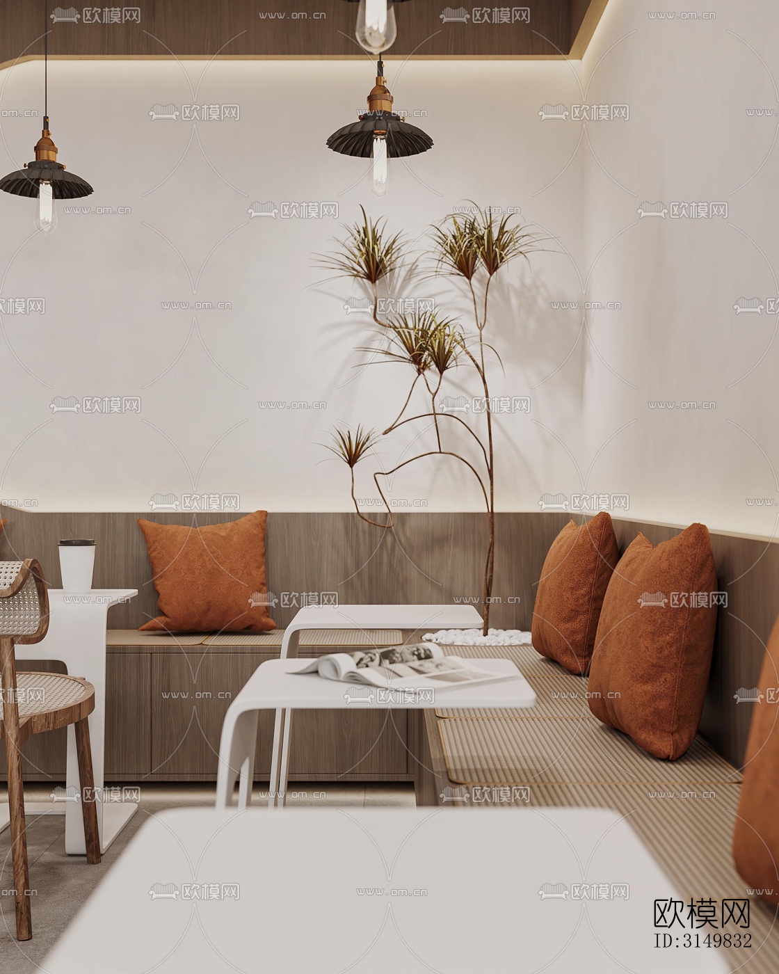 现代咖啡奶茶效果图下载（渲染图3）