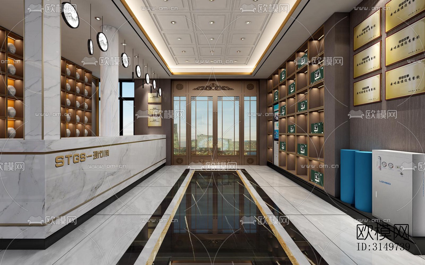 欧式中餐厅效果图下载（渲染图7）